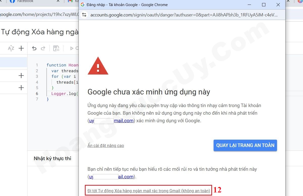 Gán quyền thực thi dự án - Bước 4