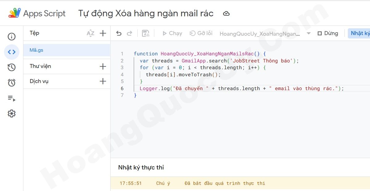 Tự động xóa Email Rác hàng loạt theo từ khóa đặt lọc Email Rác
