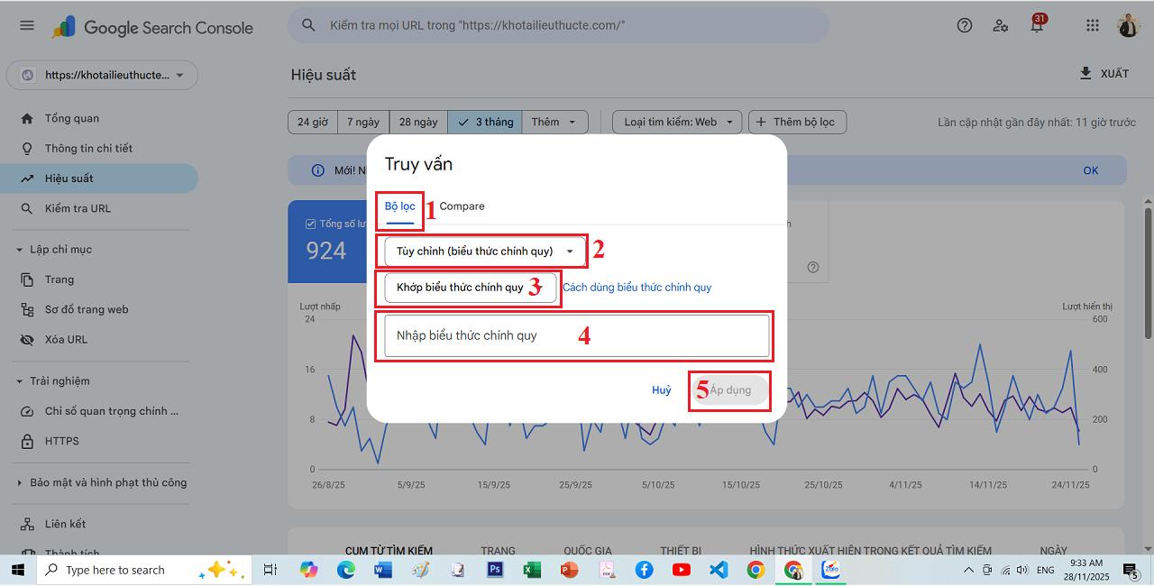 Nhập biểu thức tìm kiếm từ khóa dài